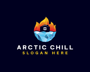 Iceberg - Ice Fire Home HVAC logo design