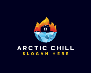 Ice Fire Home HVAC logo design