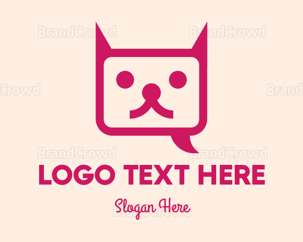 Pink Cat Messaging App Logo