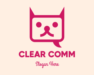 Message - Pink Cat Messaging App logo design