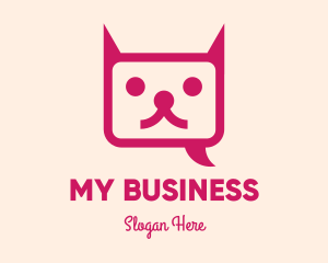 Pink Cat Messaging App logo design