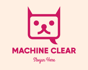 Pink Cat Messaging App logo design