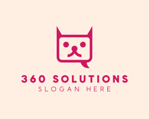 Pink Cat Messaging App logo design