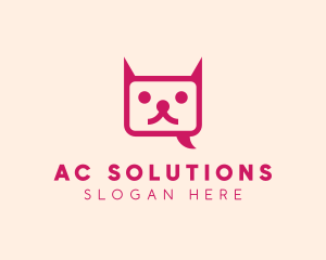 Pink Cat Messaging App logo design