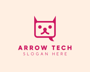 Pink Cat Messaging App logo design