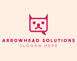 Pink Cat Messaging App logo design