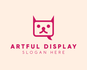 Pink Cat Messaging App logo design