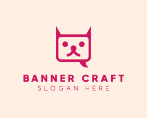 Pink Cat Messaging App logo design