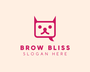 Pink Cat Messaging App logo design