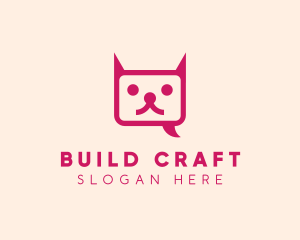 Pink Cat Messaging App logo design