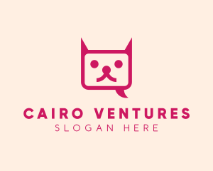 Pink Cat Messaging App logo design