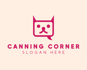 Pink Cat Messaging App logo design