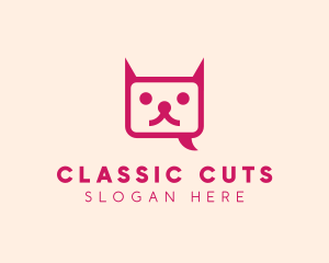 Pink Cat Messaging App logo design