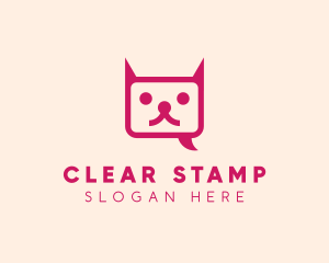 Pink Cat Messaging App logo design