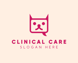 Pink Cat Messaging App logo design