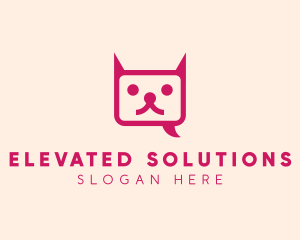 Pink Cat Messaging App logo design