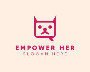 Pink Cat Messaging App logo design