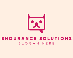 Pink Cat Messaging App logo design