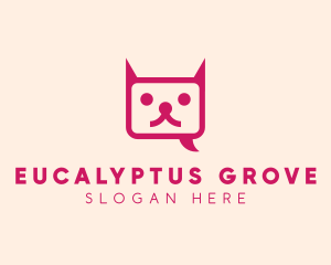 Pink Cat Messaging App logo design