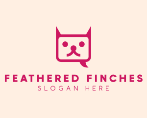 Pink Cat Messaging App logo design