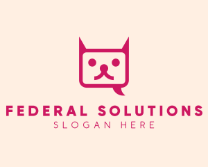 Pink Cat Messaging App logo design