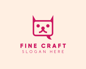 Pink Cat Messaging App logo design