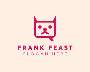 Pink Cat Messaging App logo design