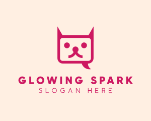 Pink Cat Messaging App logo design