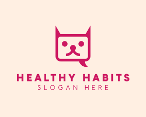 Pink Cat Messaging App logo design