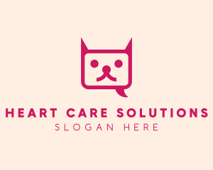 Pink Cat Messaging App logo design