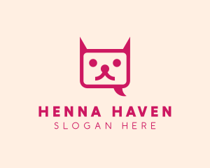 Pink Cat Messaging App logo design