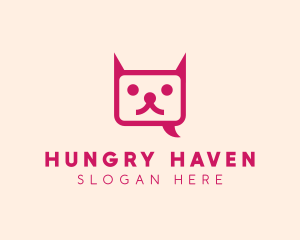 Pink Cat Messaging App logo design