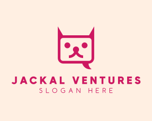 Pink Cat Messaging App logo design