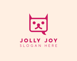 Pink Cat Messaging App logo design