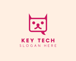 Pink Cat Messaging App logo design