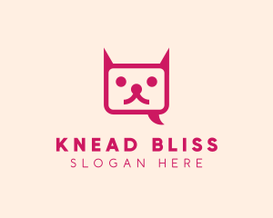 Pink Cat Messaging App logo design