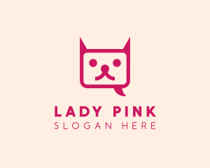 Pink Cat Messaging App logo design