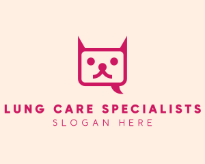 Pink Cat Messaging App logo design