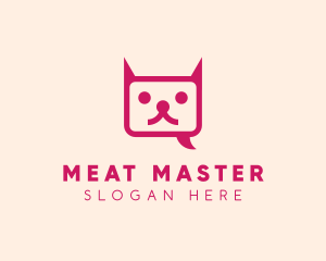 Pink Cat Messaging App logo design