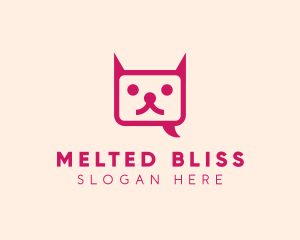 Pink Cat Messaging App logo design