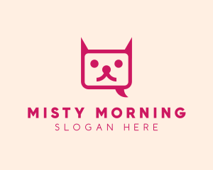 Pink Cat Messaging App logo design