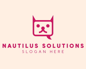 Pink Cat Messaging App logo design