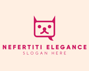 Pink Cat Messaging App logo design