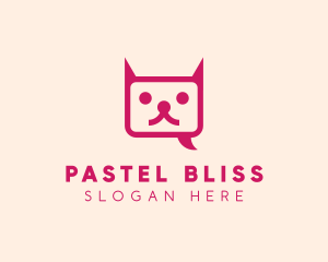 Pink Cat Messaging App logo design