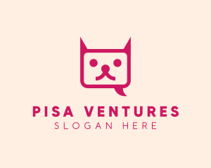 Pink Cat Messaging App logo design