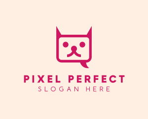 Pink Cat Messaging App logo design