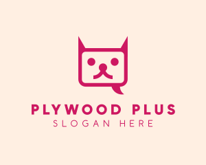 Pink Cat Messaging App logo design