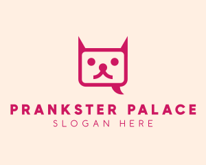 Pink Cat Messaging App logo design