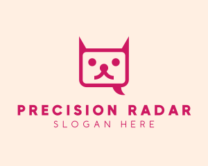 Pink Cat Messaging App logo design