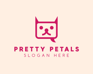 Pink Cat Messaging App logo design